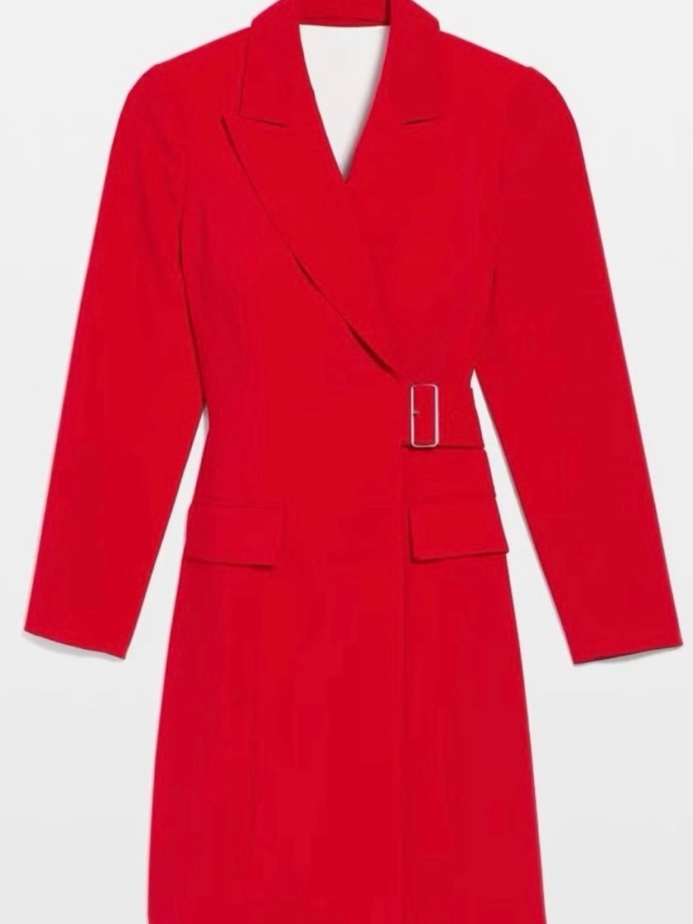 NWT White House Black Market Bold Red Long Coat Dress